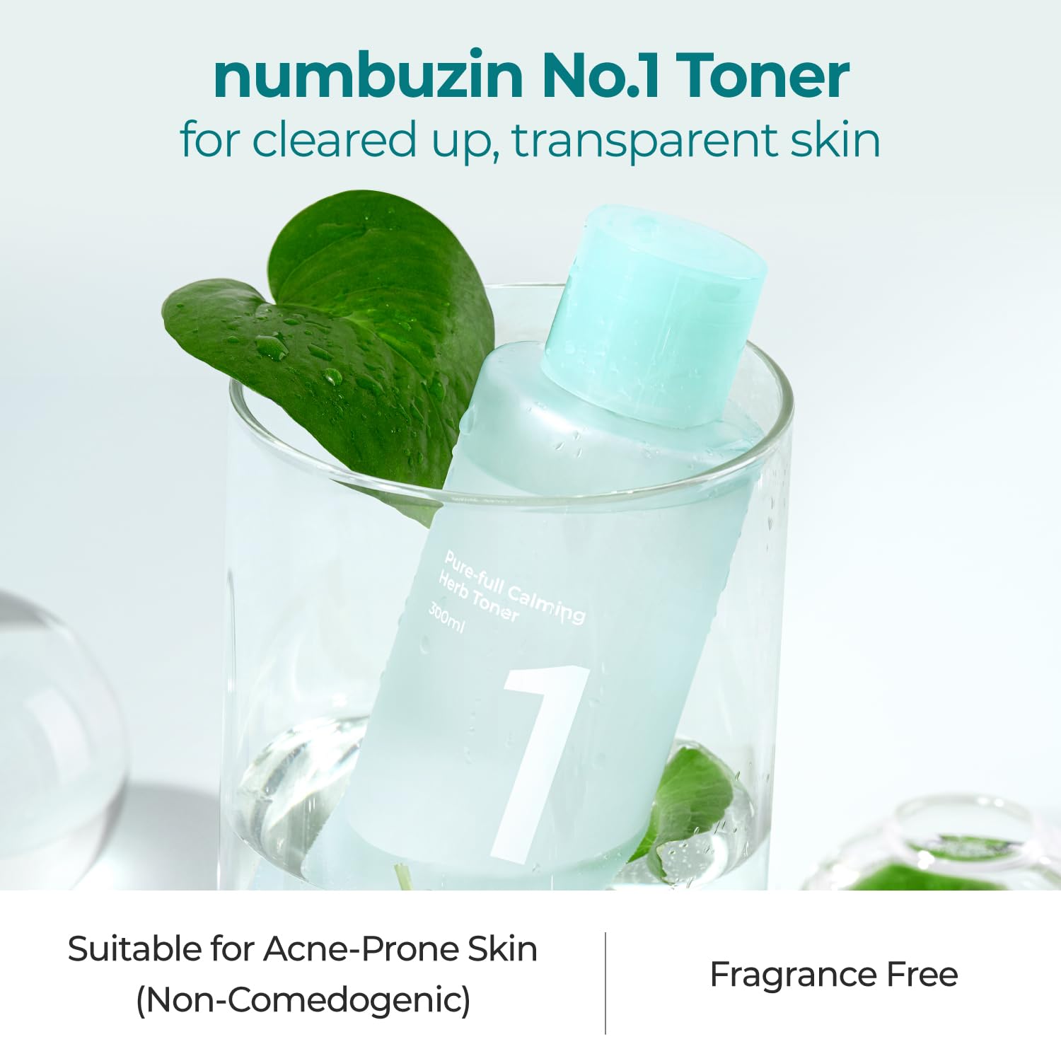 numbuzin No.1 Toner | Pure-Full Calming Herb Toner | Breakouts, Redness, Excess Oil Control | Centella Asiatica, Heartleaf, Licorice Root | Acne-Prone, Sensitive Skin | 10.14 fl. oz. - Medaid International