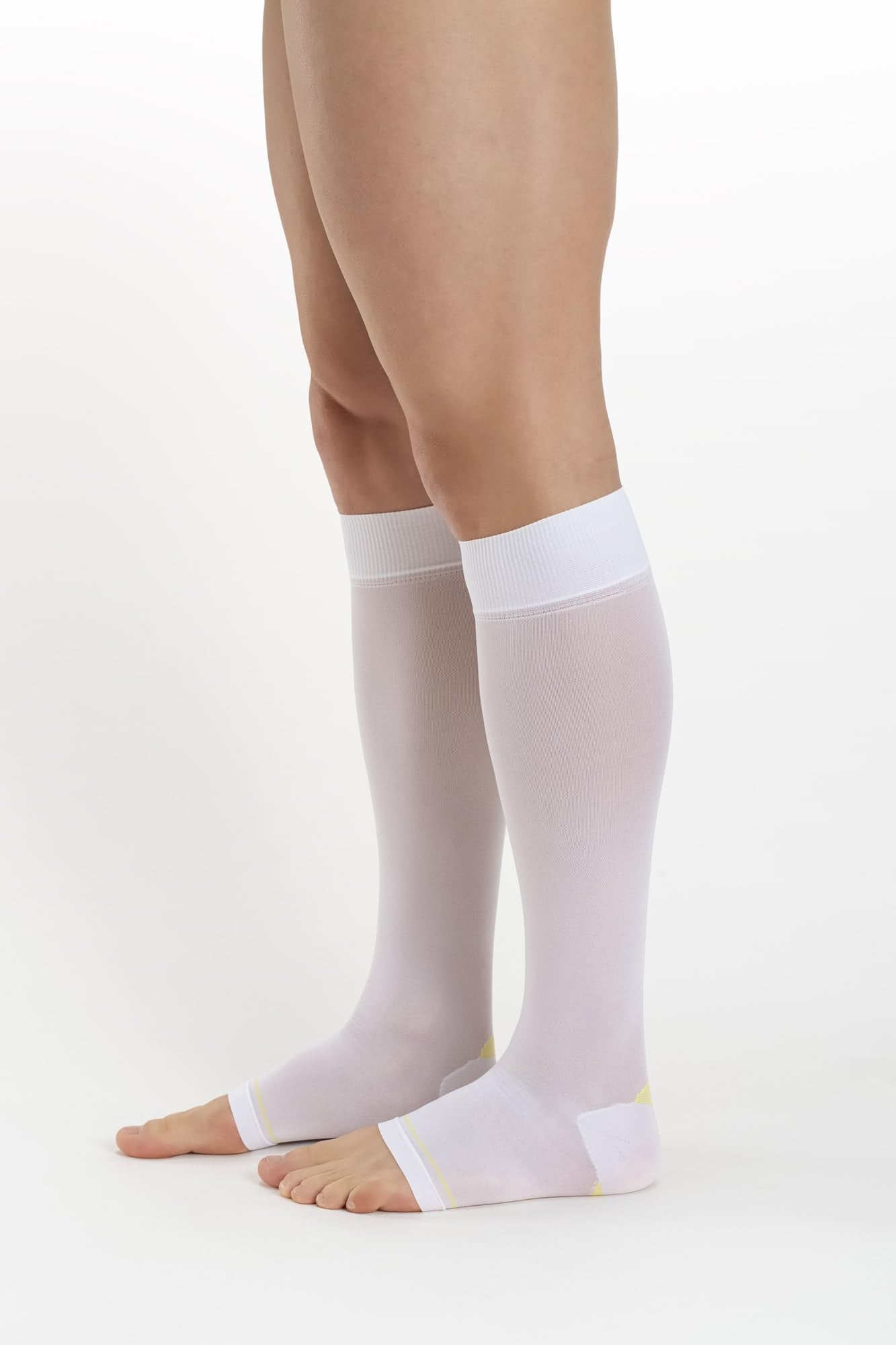 Relaxsan Compression Socks for Women and Men Made in Italy - 18-23 mmHg - Anti Embolism Stockings Open Toe - M0350A (3 Pairs - White, L) - Medaid International
