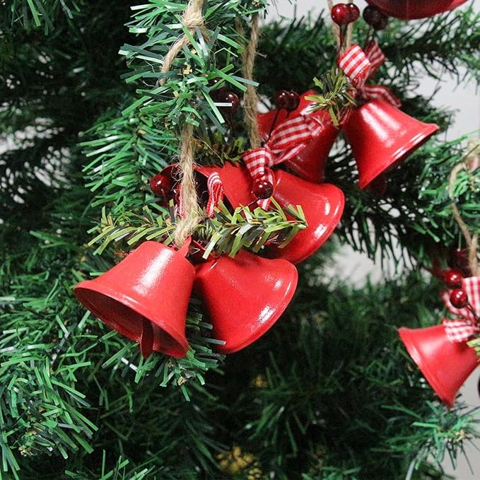 1 Pc Red Christmas Bells, Tree Hanging Ornament Metal Jingle Bells for Christmas Holiday Decoration - Medaid International