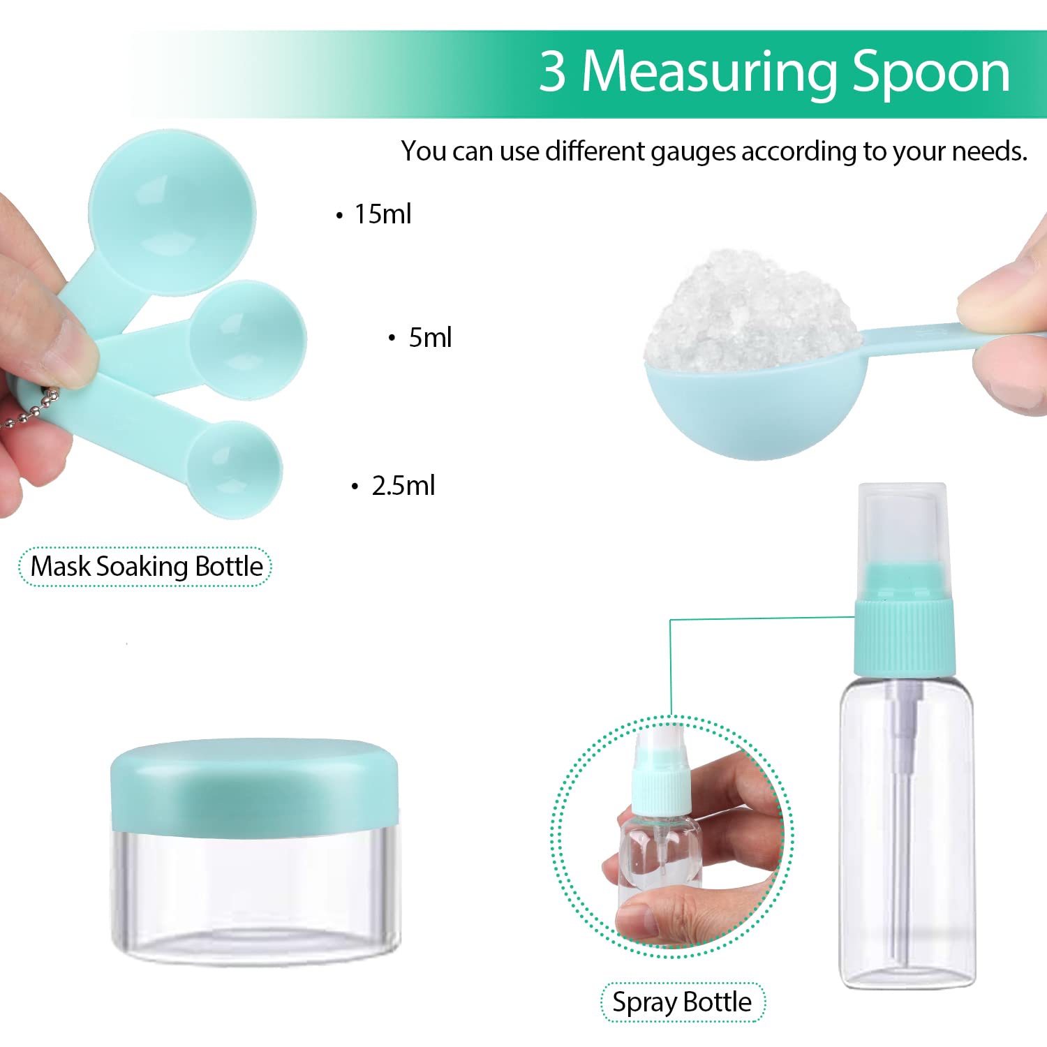 Face Mask Mixing Bowl Set, Facial Mask Mixing Tool Kit with Plastic Mask Bowl Silicone Mask Brushes Measuring Cup Stick Spatulas Facial Sponge (10PCS) - Medaid International