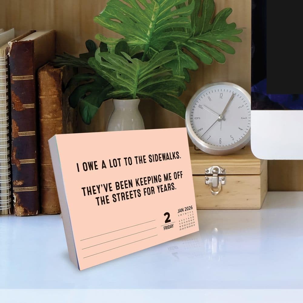 Willow Creek Press, Pun Intended 2026 Desk Calendar, 6.18'' X 5.43'', Daily Calendar with Adhesive Binding - Medaid International