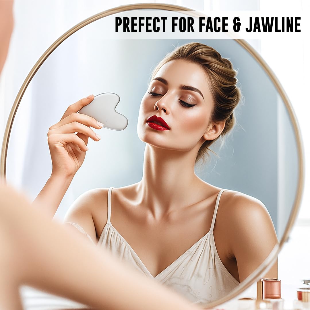 Aayuleubeda Badi Care ABC Gua Sha Stainless Steel Tool for Face, Massage Scraper for Facial Skin Care (Pack of 1) - Medaid International