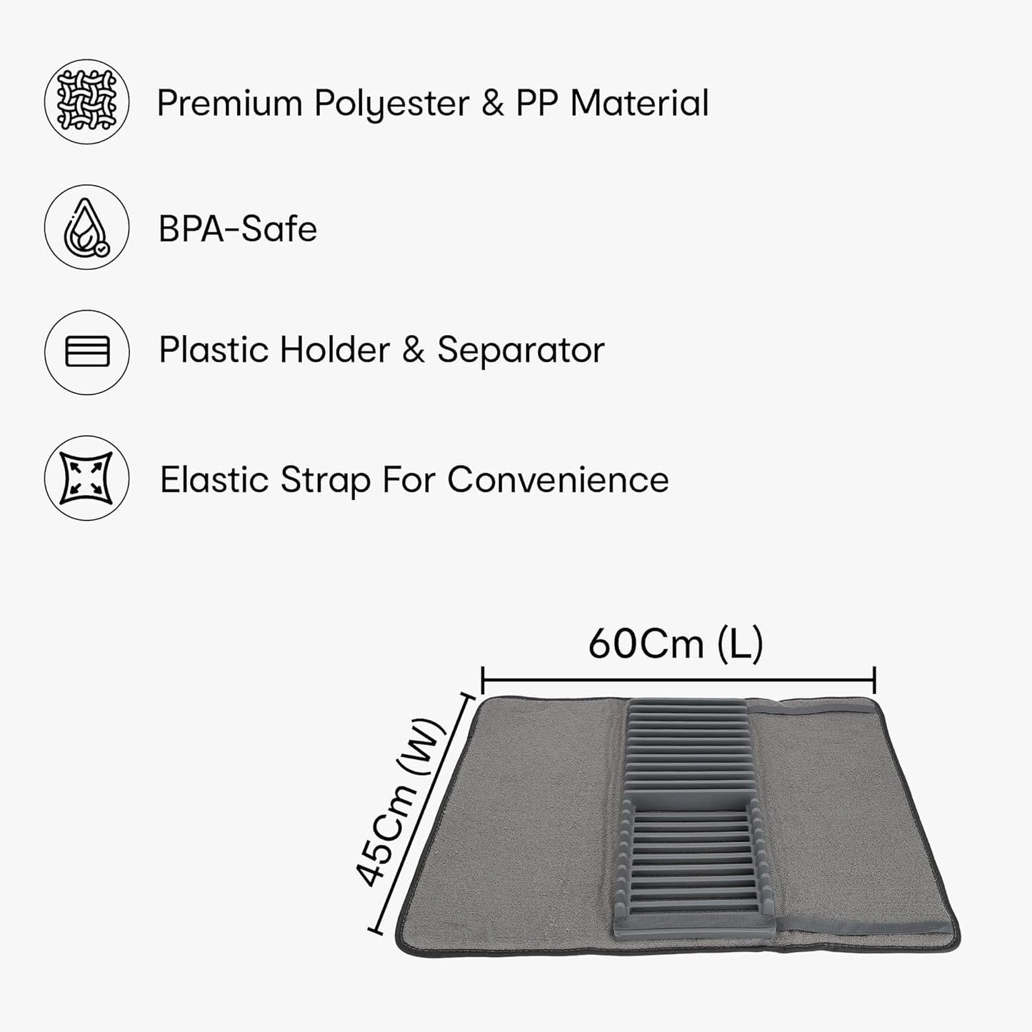 Dish Drying Mat with a Rack - Medaid International