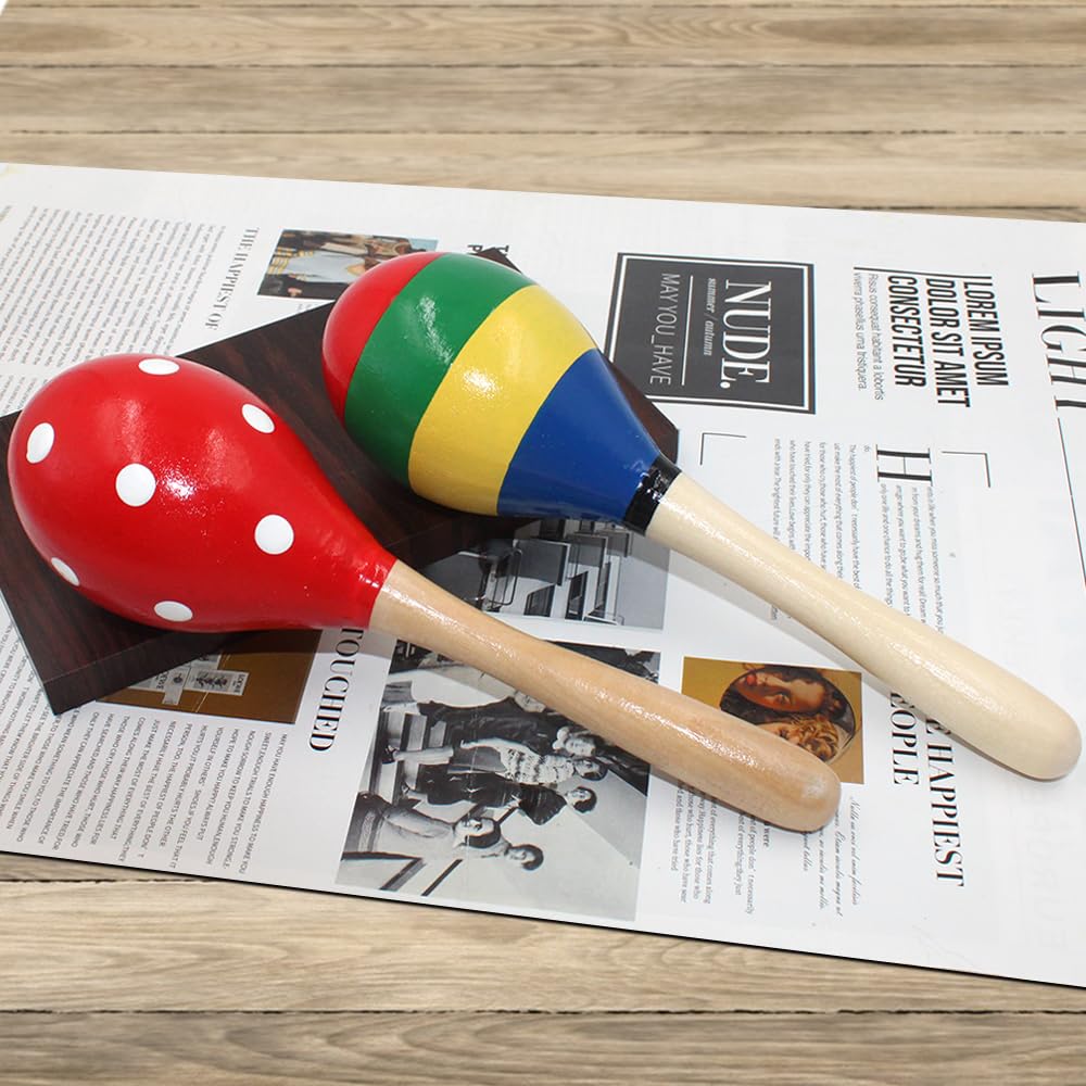 4 قطع ماراكاس ليفلوكس 2 نمط ماراكاس آلات الإيقاع اليدوية (الوان حمراء وفاخرة) - Medaid International