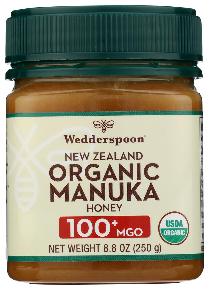 Wedderspoon Raw Premium USDA Certified Organic Manuka Honey, 100+ MGO, 8.8 Oz, Unpasteurized New Zealand Honey, From Our Hives to Your Home - Medaid International