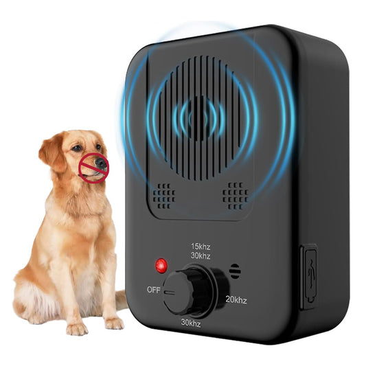 Anti Barking Device for Dogs, 3 Adjustable Frequency Modes, Ultrasonic Dog Barking Silencer, Rechargeable Sonic Barking Deterrent, Suitable for All Kinds of Dogs, for Indoor & Outdoor Use - Medaid International