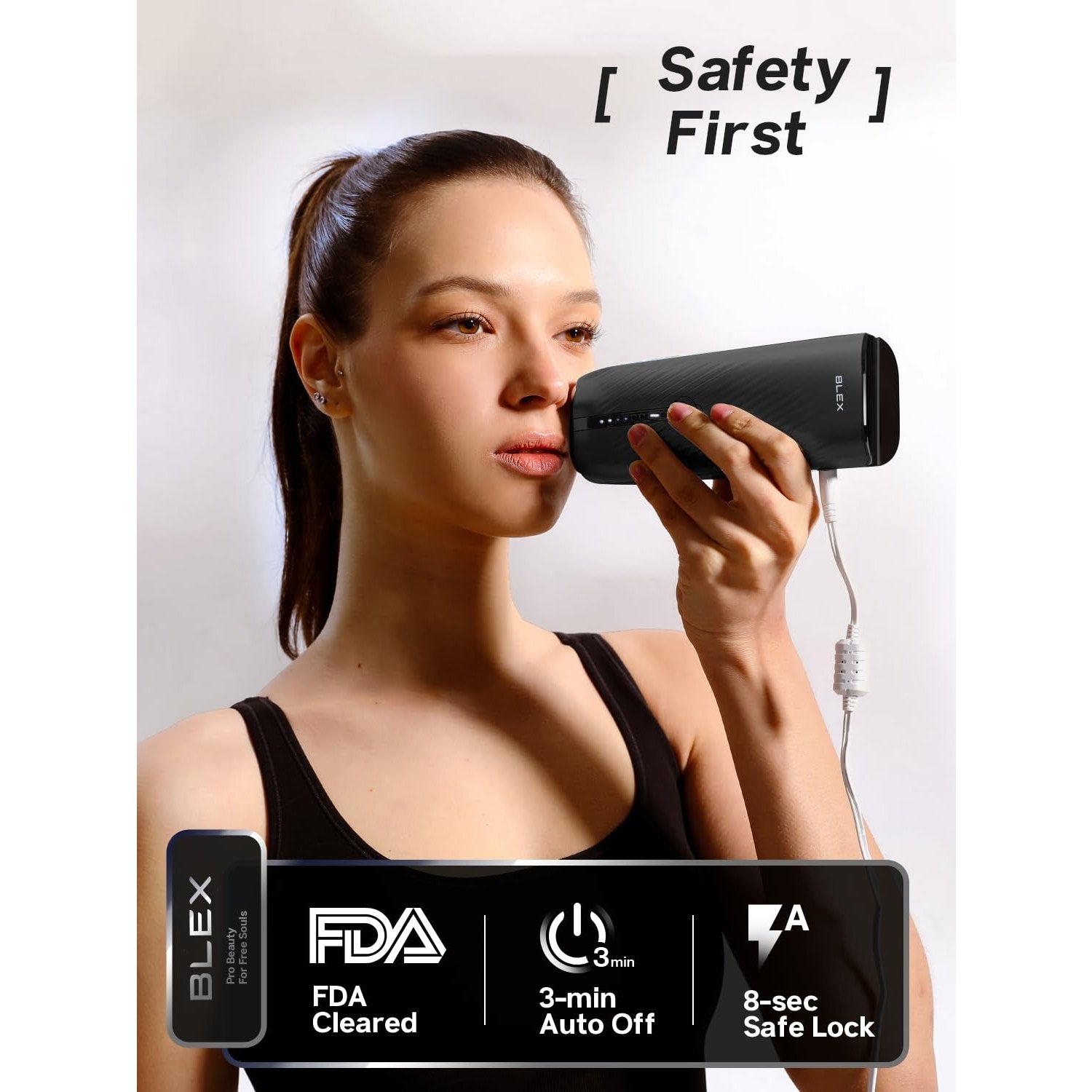 Blex Laser Hair Removal for Women and Men, IPL Hair Removal Device Effective in 2 Weeks, with Ultra-Fast 0.2s Light Emission, Comfortable and Painless, Black - Medaid International