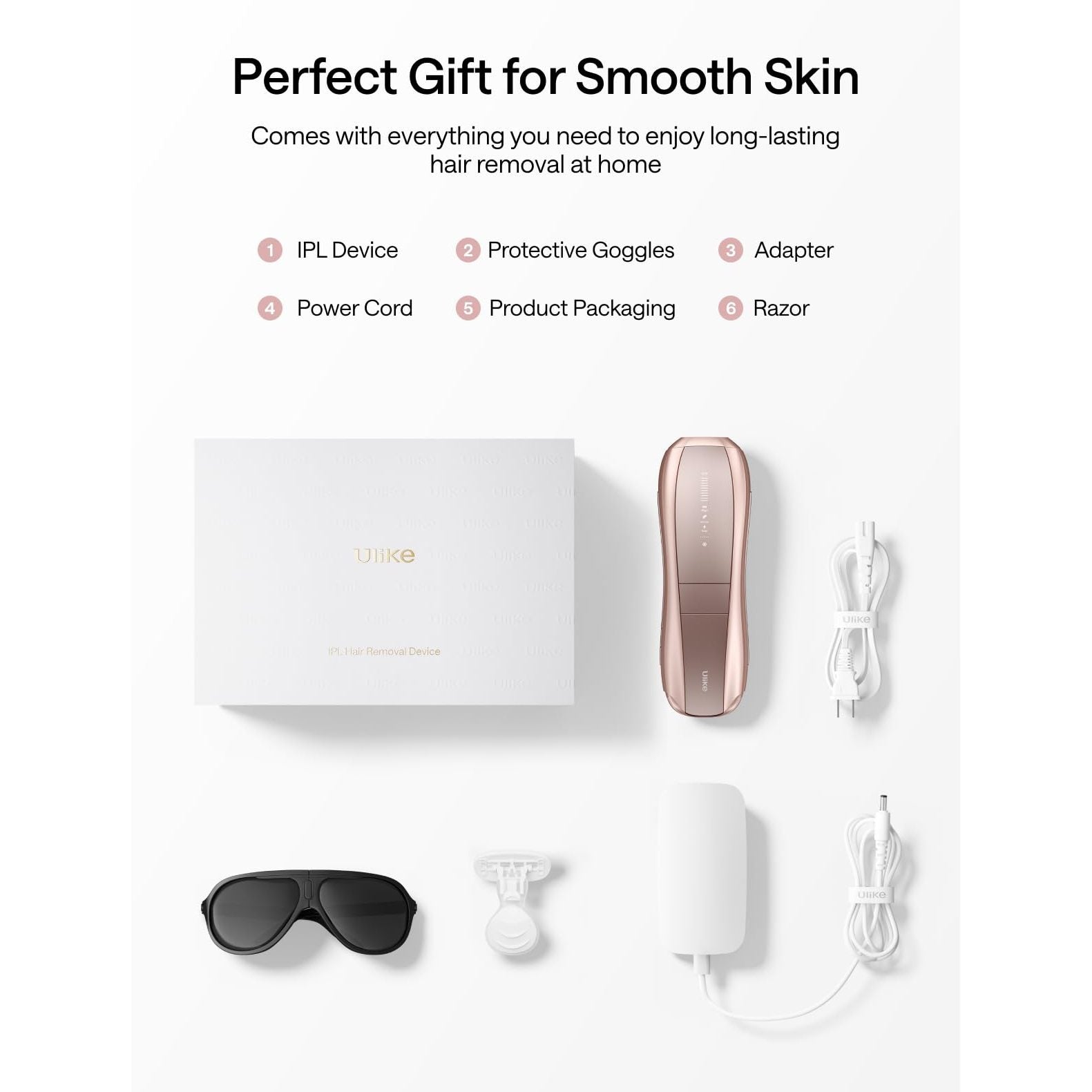 Ulike Laser Hair Removal Air 10 IPL Holiday Gift for Women and Men, 65°F Ice-Cooling Contact, Dual Lights, Skin Sensor & USHR Mode* for Nearly Painless, Effective & Long-Lasting Hair Removal from Home - Medaid International