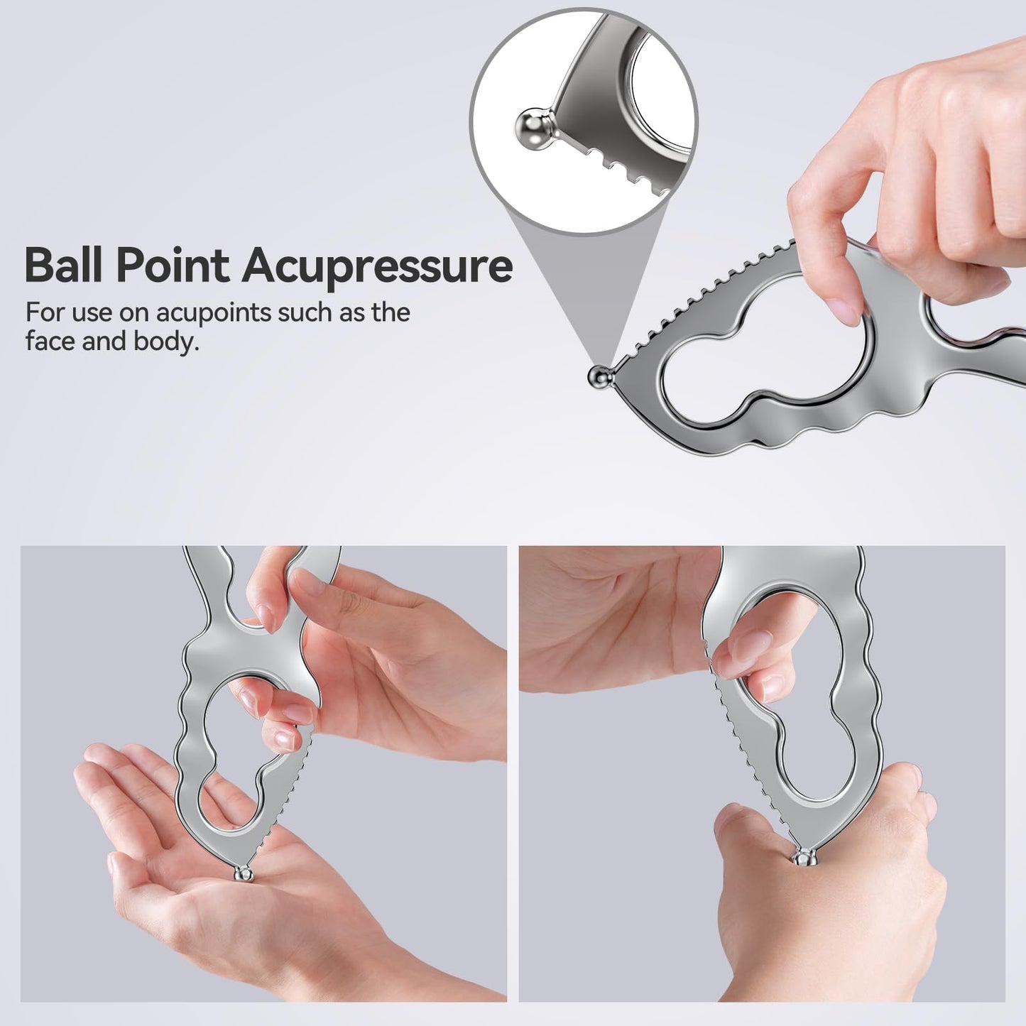 Gua Sha Facial Tools Stainless Steel Guasha Tool for Face Metal Gua Sha Muscle Scraper Tool Massage Body Gua Sha Graston Tool Physical Therapy Face Sculpting Tool Iastm Tool Derma Edge Women Skin Care - Medaid International