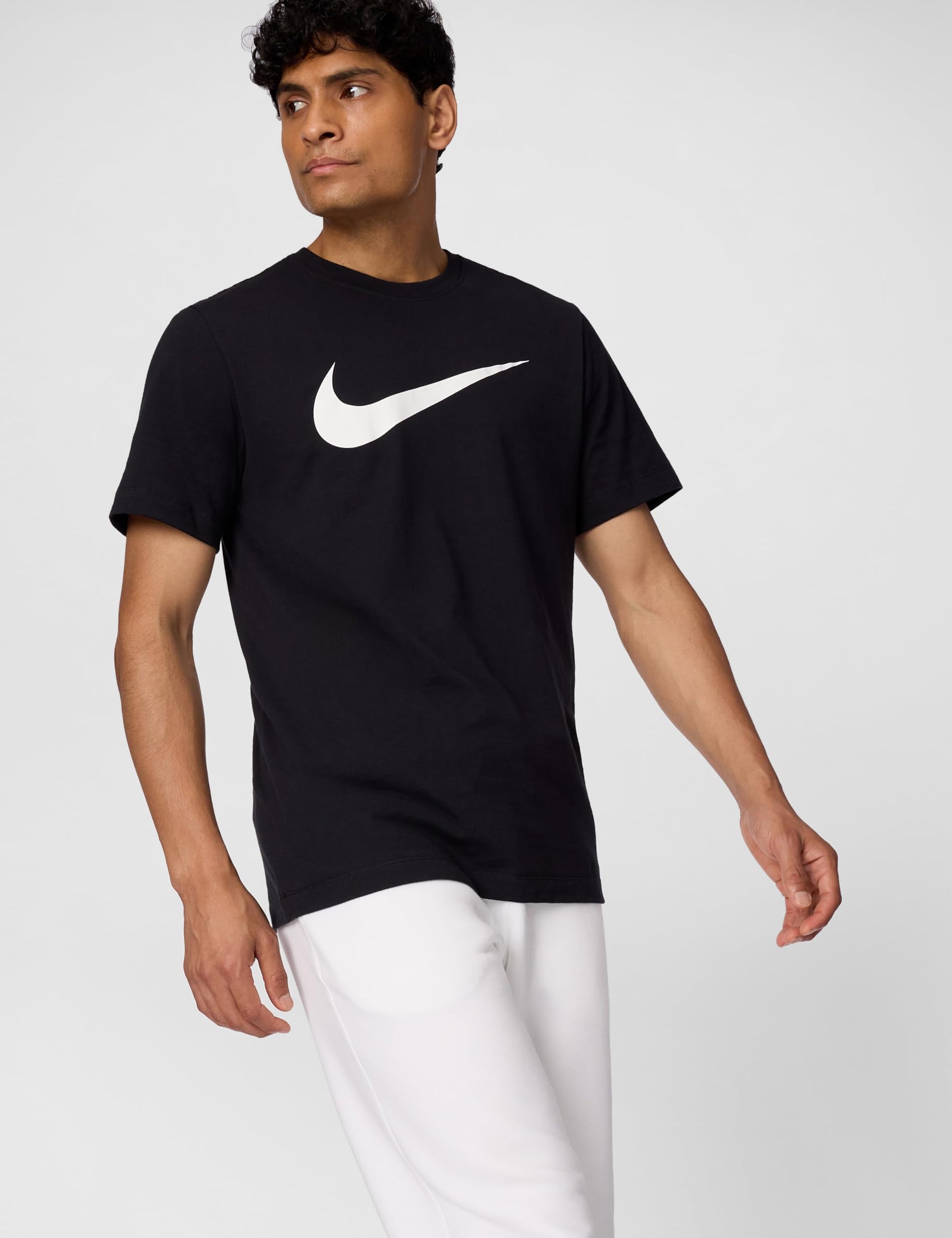 Nike Men's Sportswear Icon Swoosh T-Shirt, Black/White, Small - Medaid International