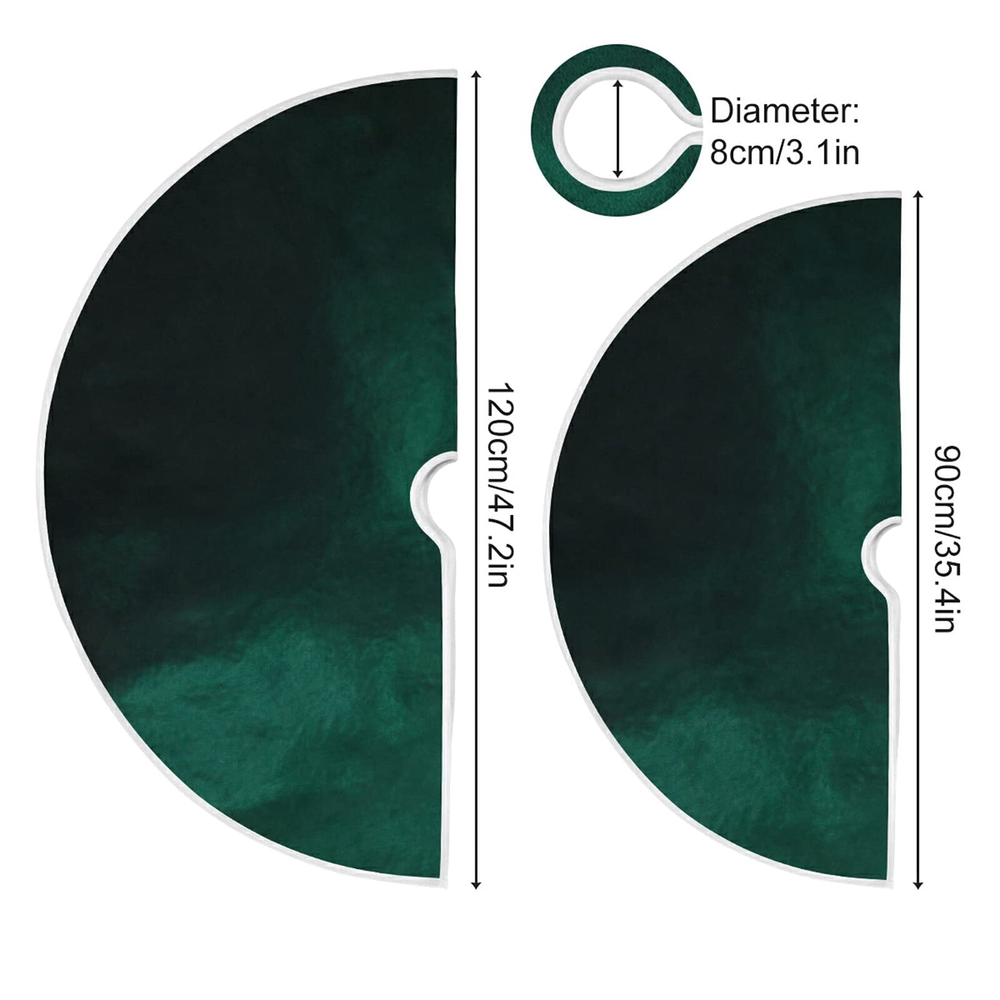 xigua Hunter Green Christmas Tree Skirt 36 Inch Large Christmas Tree Mat Xmas Holiday Home Party Decor - Medaid International