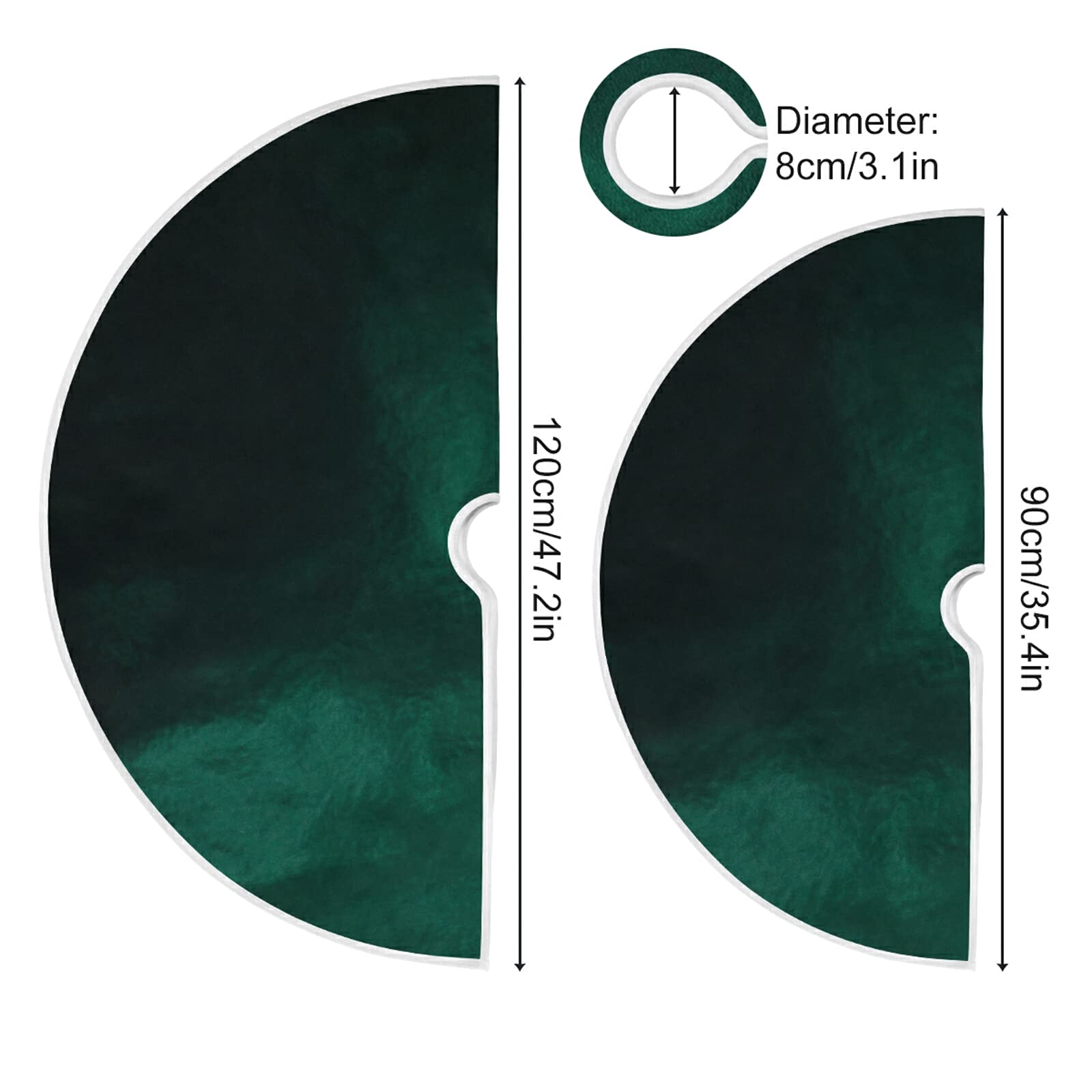 xigua Hunter Green Christmas Tree Skirt 36 Inch Large Christmas Tree Mat Xmas Holiday Home Party Decor - Medaid International