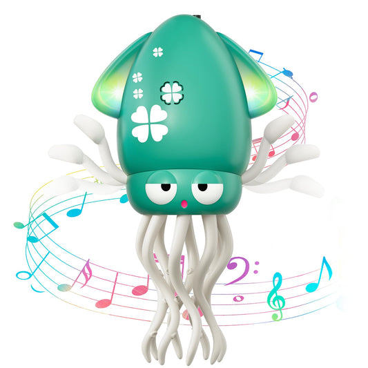 Dancing Octopus Baby Toy, Electric Crawling Octopus Tummy Time Toy, Rechargeable Magic Dancing Music Squid Baby Toys for 3 4 5 Year Old Kids Boy Girl Birthday Gifts Christmas Stocking Stuffers(Green) - Medaid International