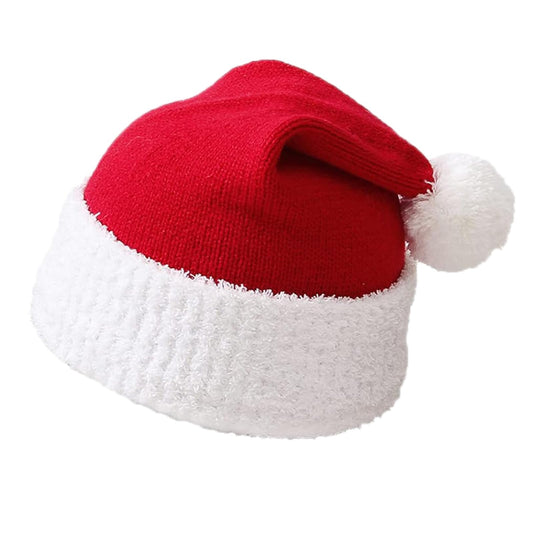 eyigylyo Christmas Knitted Santa Hat for Baby Infant Toddler, Red and White Warm Funny Beanie Xmas Winter Hats for New Year Festive Holiday Party - Medaid International