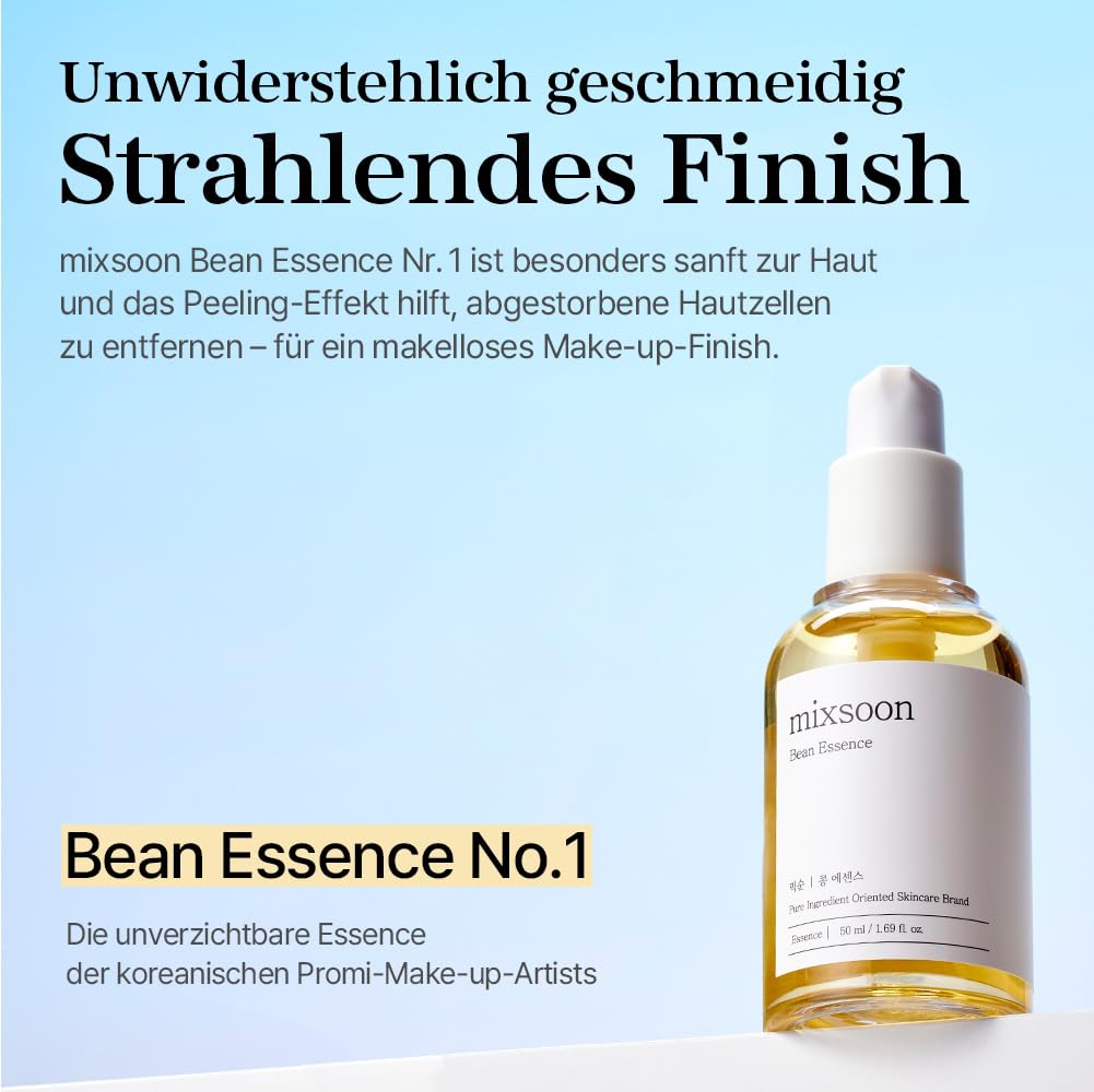 mixsoon Bean Essence Exfoliating Hydrating for Face fermented bean extract Hyaluronic Acid Serum Korean Glass Skin Care 1.69 Fl Oz / 50ml - Medaid International