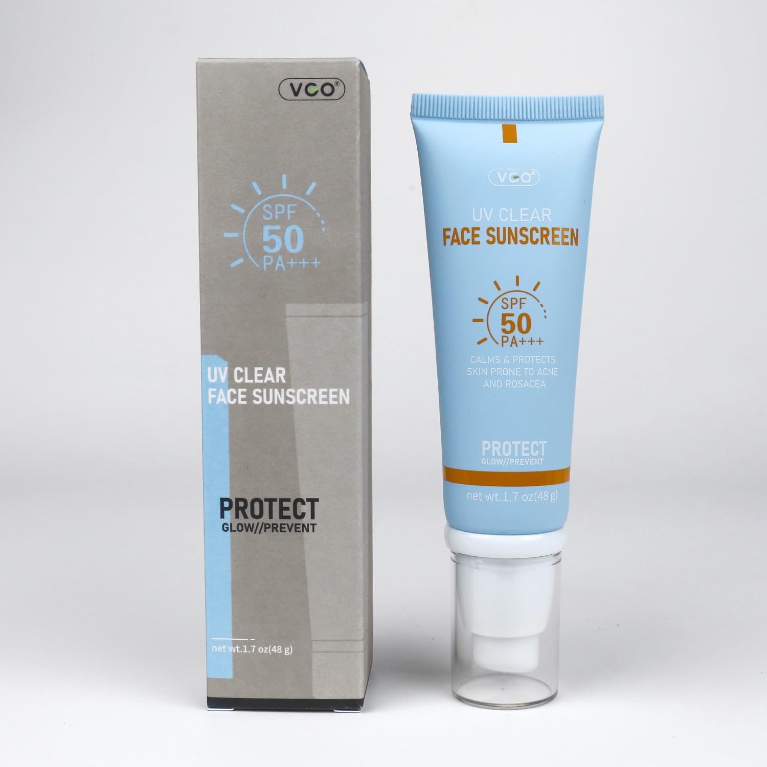 VGO Clear Face Sunscreen SPF 50, Hydrating Sun Essence Leaves No Sticky Feeling Travel Size Sunscreen Against UVA and UVB Rays 50ml / 1.7oz - Medaid International