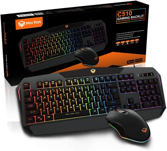 Backlit Gaming Keyboard and Mouse Combo Meetion C510 USB - Medaid International