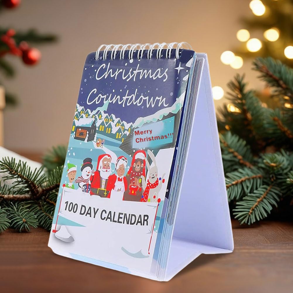 2025 Christmas Countdown Calendar 100 Days Tear Off Wall and Desktop Advent Calendar for Festive Home Decorations - Medaid International