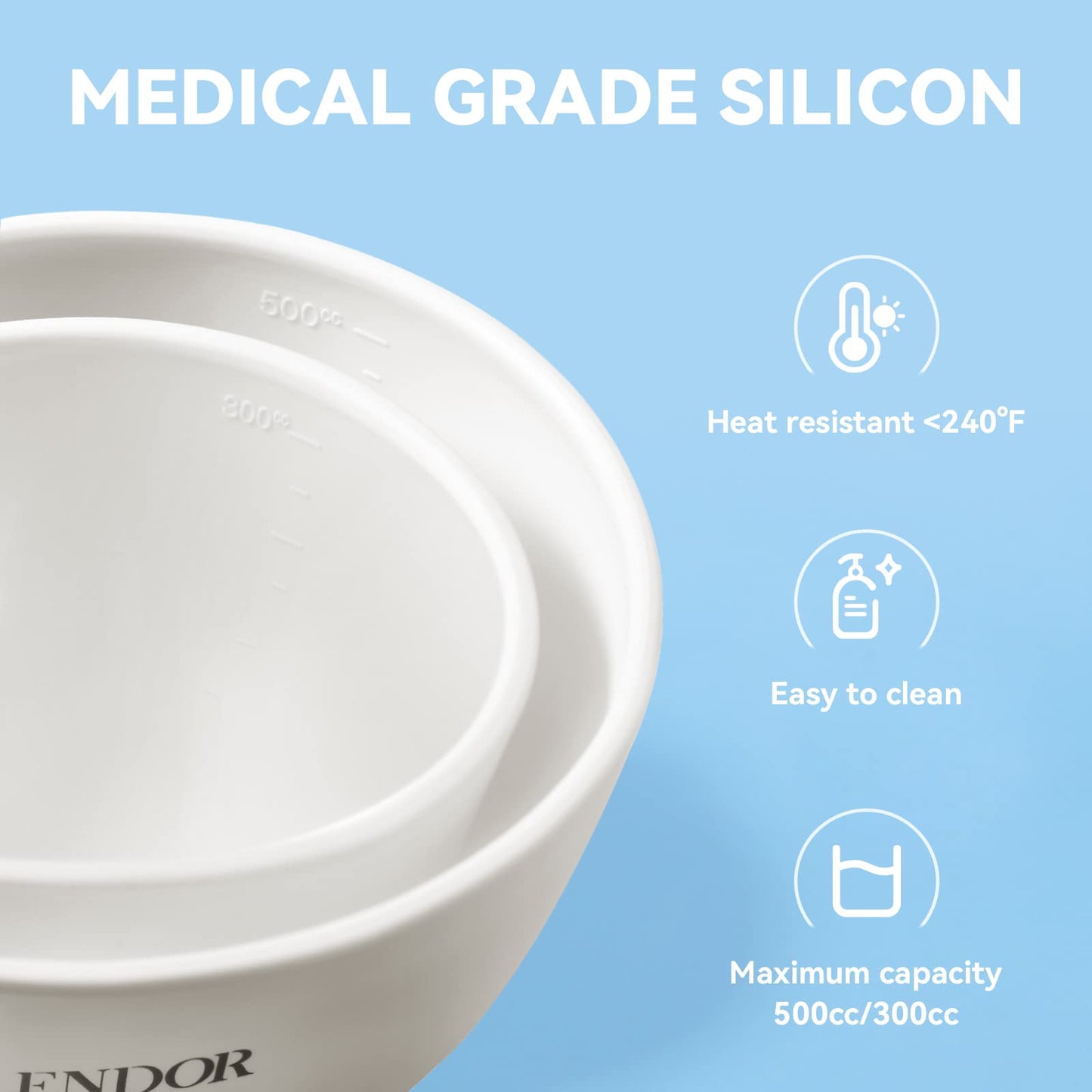 Face Mask Mixing Bowl Set with Silicone Facial Bowls, Brushes, Spatula, Measuring Cup + Scoop, Reusable Makeup Pad, Stylish Makeup Bag, 8 in 1 Esthetician Tool Kit, SPA Quality - Medaid International