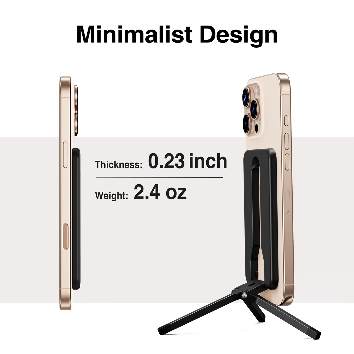 elitehood Mini Magnetic Tripod for iPhone 12/13/14/15/16 & Magsafe Cases, Travel iPhone magnetic Stand for Airplane, Aluminum Portable Small Phone Tripod with Strong Magnet and 1/4" Screw Mount, Black - Medaid International