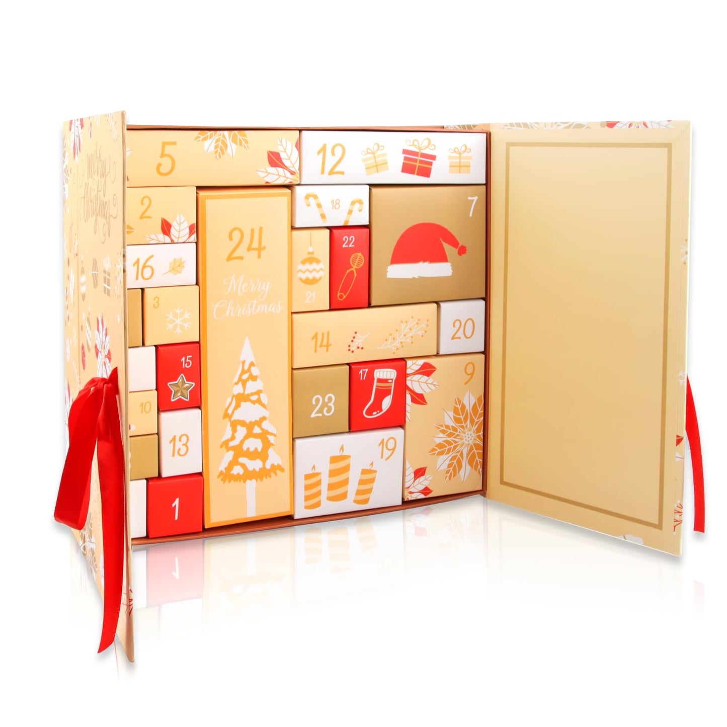 Christmas Advent Calendars 2023 – 24 Colorful Reusable Boxes for Filling, Advent Calendar Fillers for Kids & Adults, Perfect Christmas Gifts and Presents - Medaid International