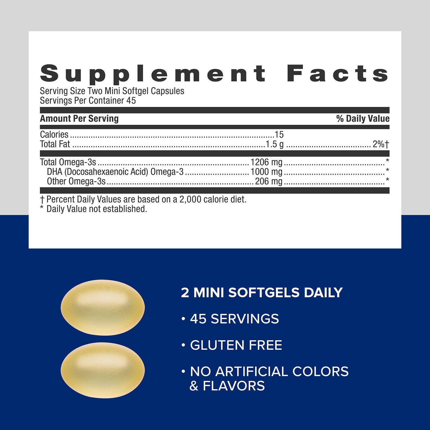 GNC Triple Strength DHA 1000 Mini Omega 3 Supplement, 1000mg, Ultra Concentrated, High Potency, Supports Brain Development and Healthy Vision, Burpless, 90 Mini Softgels, 45 SVG, 45 Day Supply - Medaid International