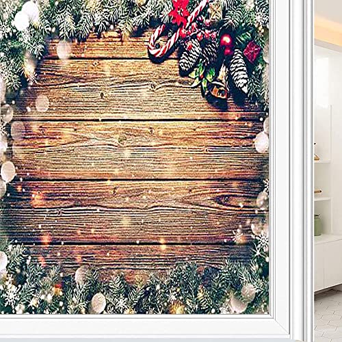 Christmas Privacy Window Film, Christmas Style Print, Glass Film for Home Office Living Room, W23.6 x L78.7 Inch - Medaid International