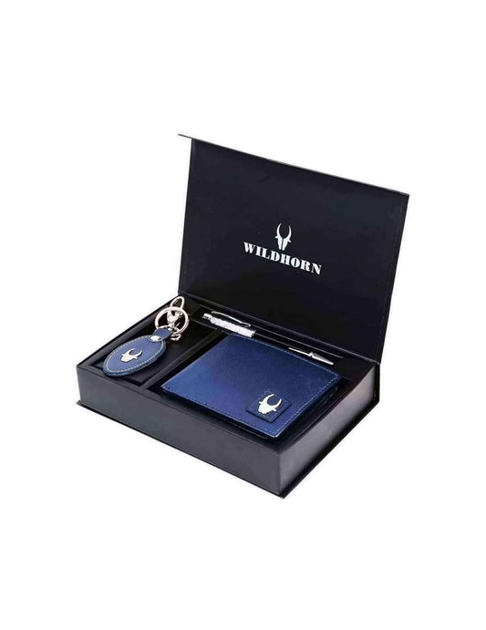WildHorn Men’s Blue wallet Combo - Medaid International
