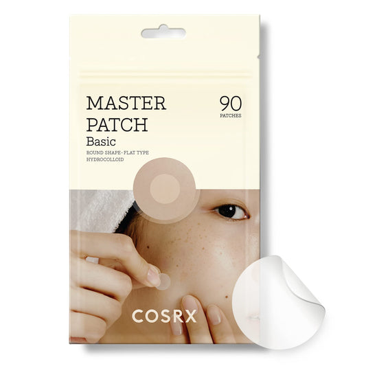 COSRX Master Patch Basic Value Pack, Overnight Acne Patch Hydrocolloid, Blemish Spot Sticker for Face, Strong adhesion & Thicker Spot Cover, 1 Sizes (90 Count) - Medaid International