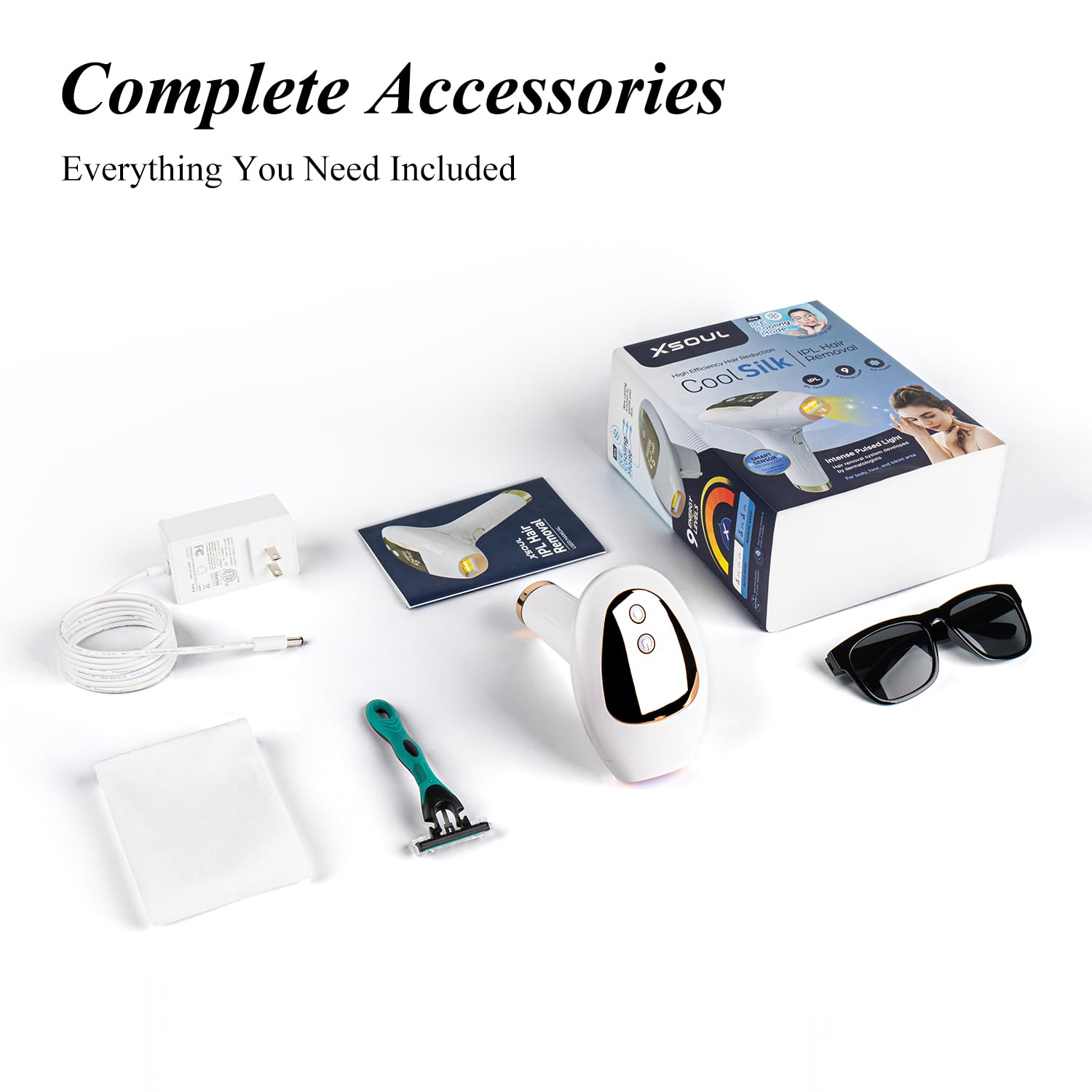 Xsoul Hair Removal with Cooling, Painless IPL Hair Removal Device for Women and Men, at-home Hair Remover for Armpits, Legs, Face, and Bikini Line - Medaid International