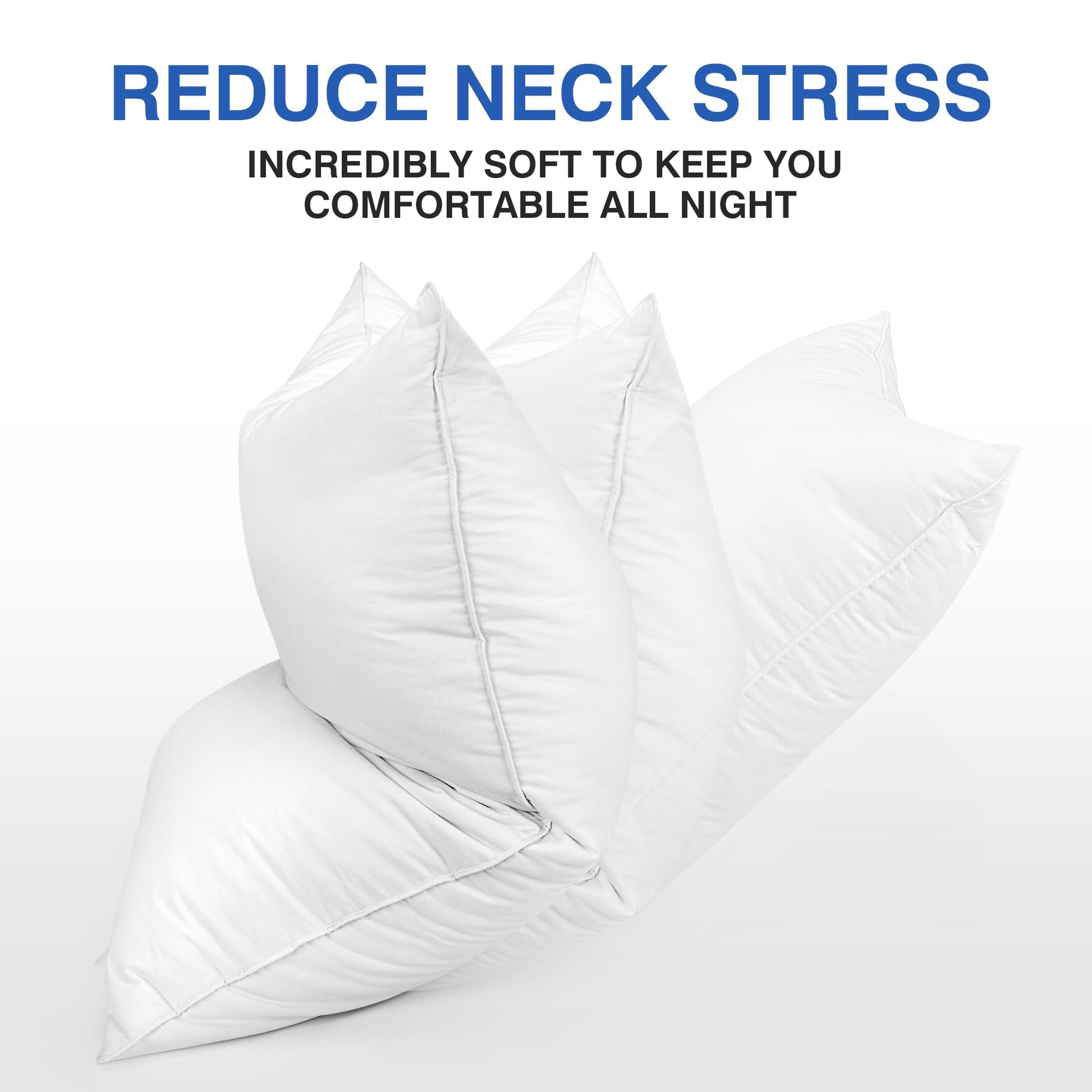 zibroges Feather Pillows Queen Size Set of 2 - Goose Down Hotel Bed Pillow for Sleeping, Soft 600 Thread Count Cotton Cover, Fluffy Support Surround Fill Polyester for Side, Back, Stomach Sleepers - Medaid International