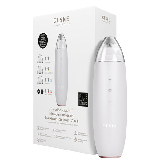 GESKE SmartAppGuided™ MicroDermabrasion Blackhead Remover | 7 in 1 | Blackhead Remover | Electric Pore Cleaner | Innovative Vacuum Cup | Beauty Tool | Skin Cleansing Device | Skincare Device - Medaid International