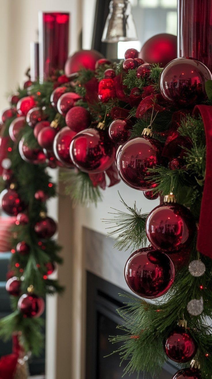 Glossy 3CM Chrome-Plated Christmas Ball Ornaments, Shatproof Decorative Set for Xmas Tree, School, Mall & Holiday Decor（12Pcs，Red） - Medaid International