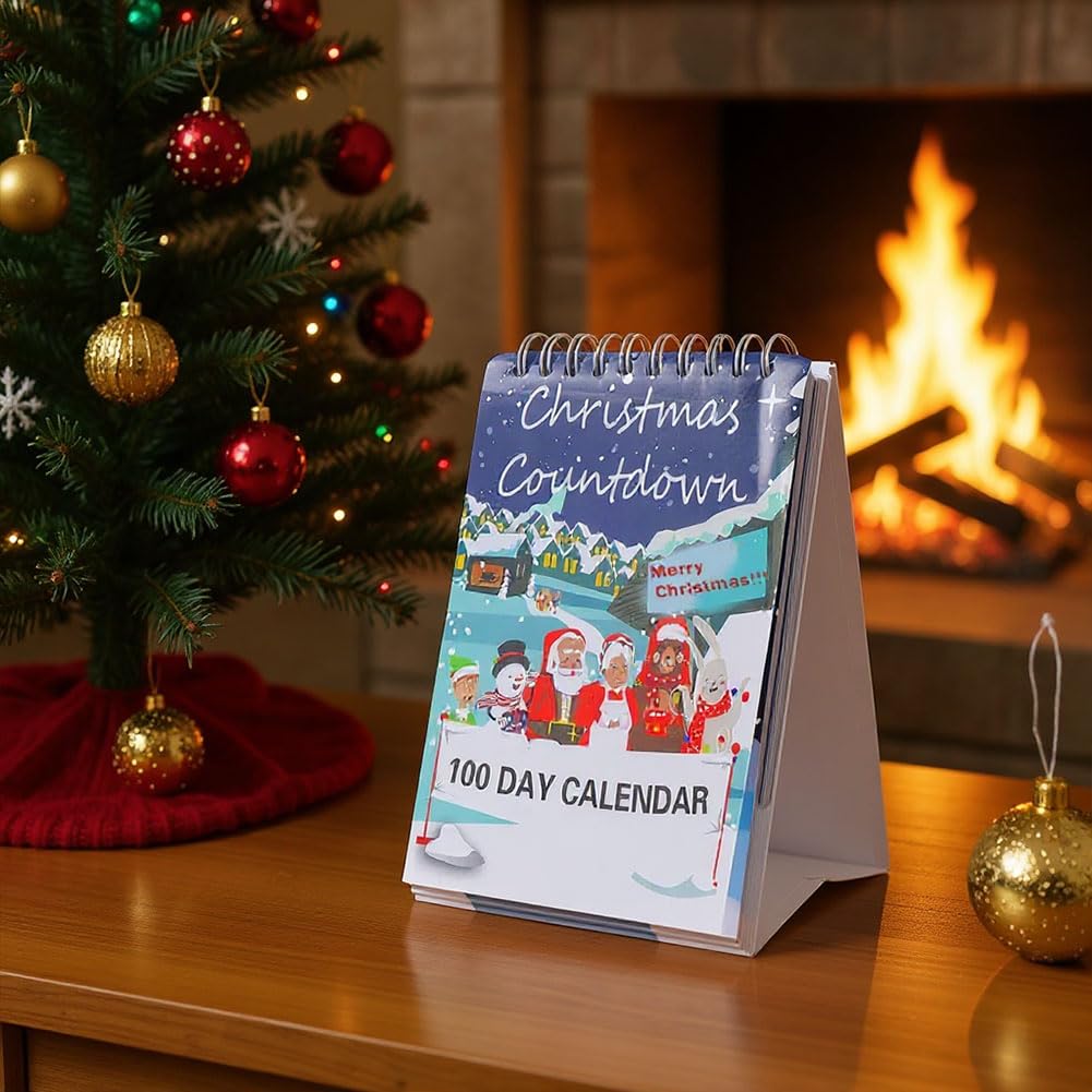 2025 Christmas Countdown Calendar 100 Days Tear Off Wall and Desktop Advent Calendar for Festive Home Decorations - Medaid International