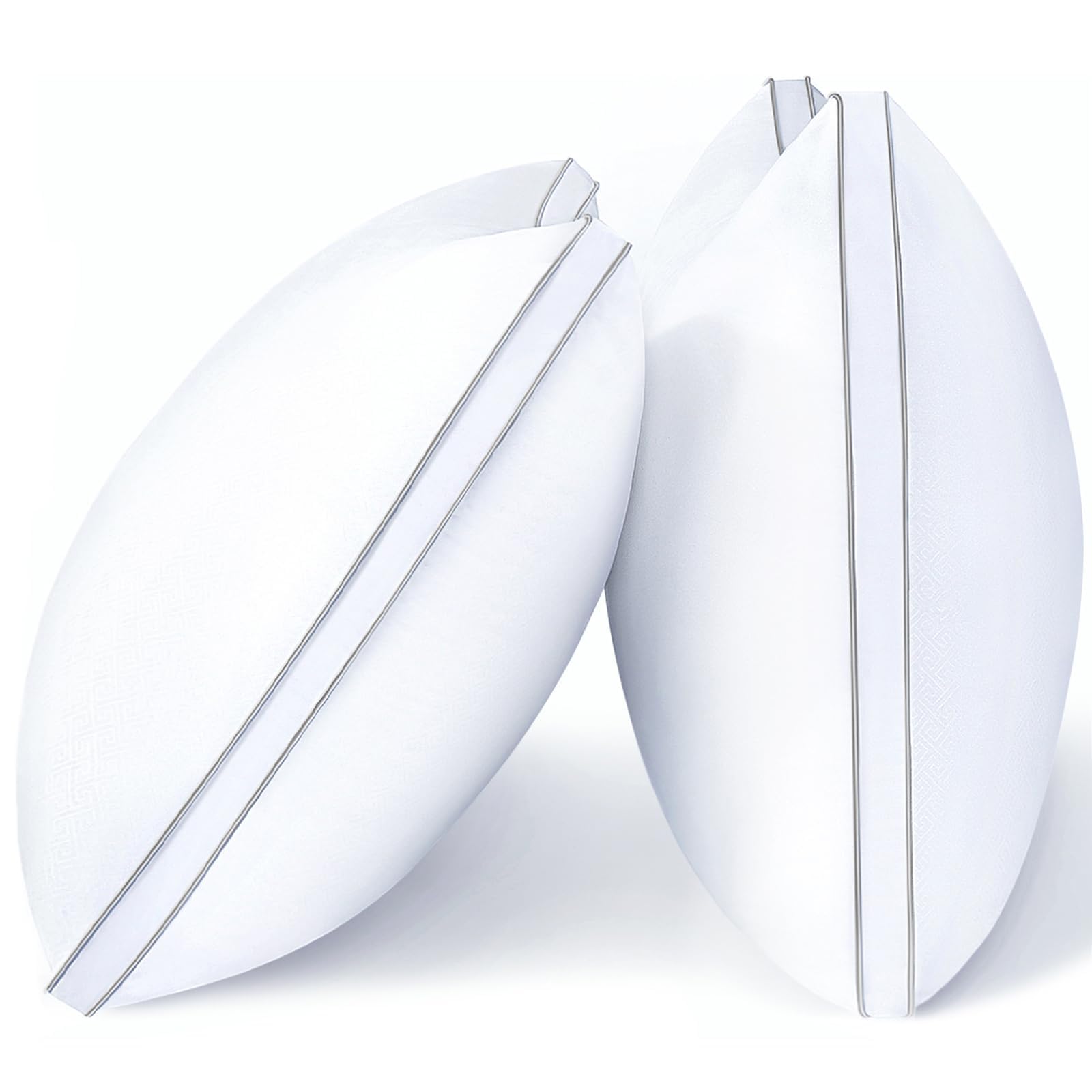 viewstar Pillows Queen Size Set of 2, Hotel Quality, Down Alternative Gusseted Bed Pillows for Side, Back, or Stomach Sleepers, White - Medaid International