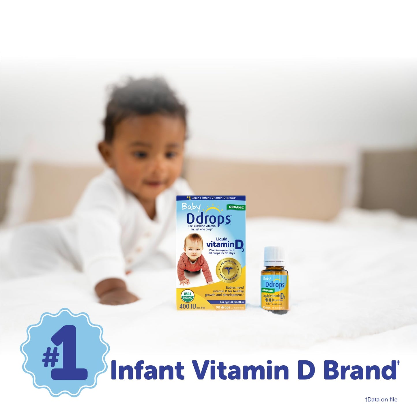 Ddrops Baby 400 IU, Vitamin D, 90 Drops 2.5mL (0.08 Fl. Oz (Pack of 1)) - Medaid International