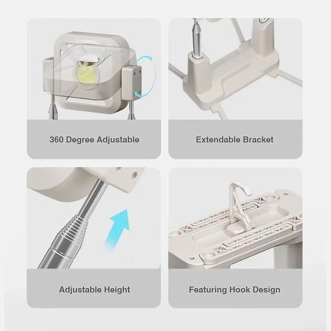 كشاف تلسكوبي قابل للشحن بالطاقة الشمسية – قوي، محمول، ومضاد للماء