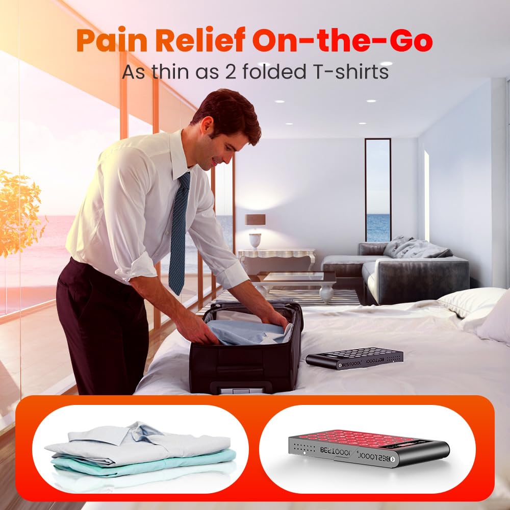 BestQool Red Light Therapy, Dual Chip 660nm 850nm Clinical Grade Red Light Therapy for Face, Portable Infrared Light Therapy for Body, Pain Relief, Muscle Fast Recovery. 50W. - Medaid International