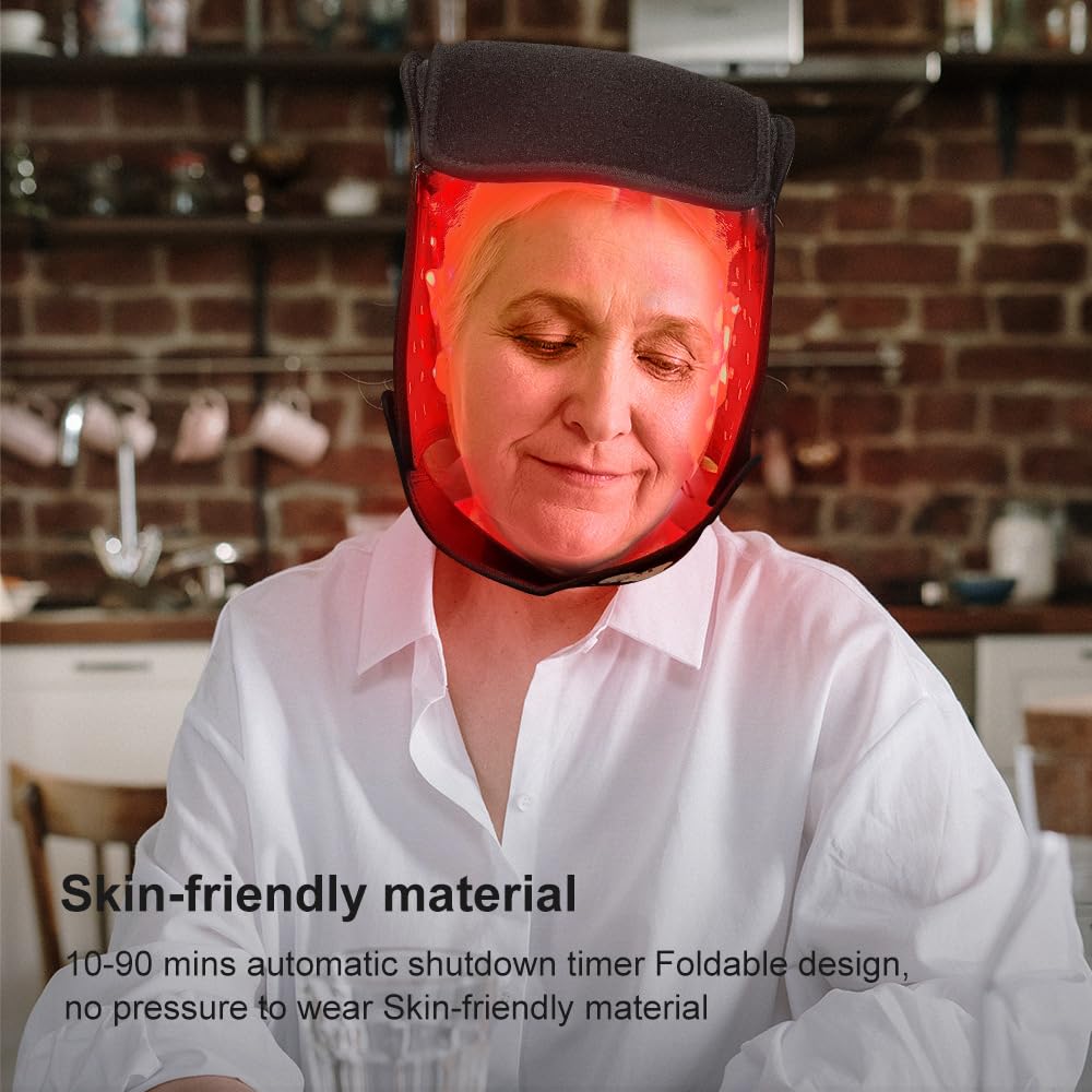 Red Light Therapy Hair Wrap - 660nm Red & 850nm Infrared Light, 10-90 Min Auto Shutoff, Portable Design for Stimulating Hair Growth & Activating Follicles. - Medaid International