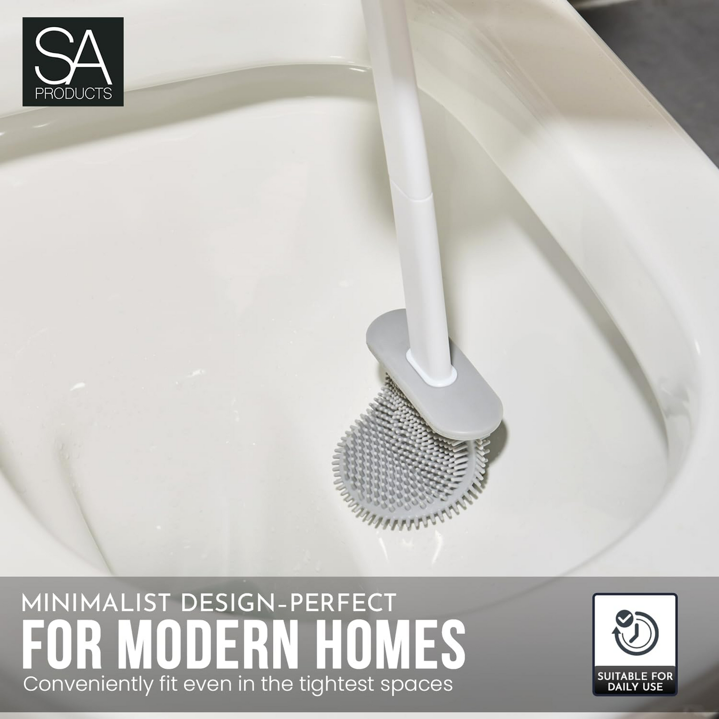 Silicone Toilet Brush Set - Bendable Deep Cleaning Feature - Medaid International