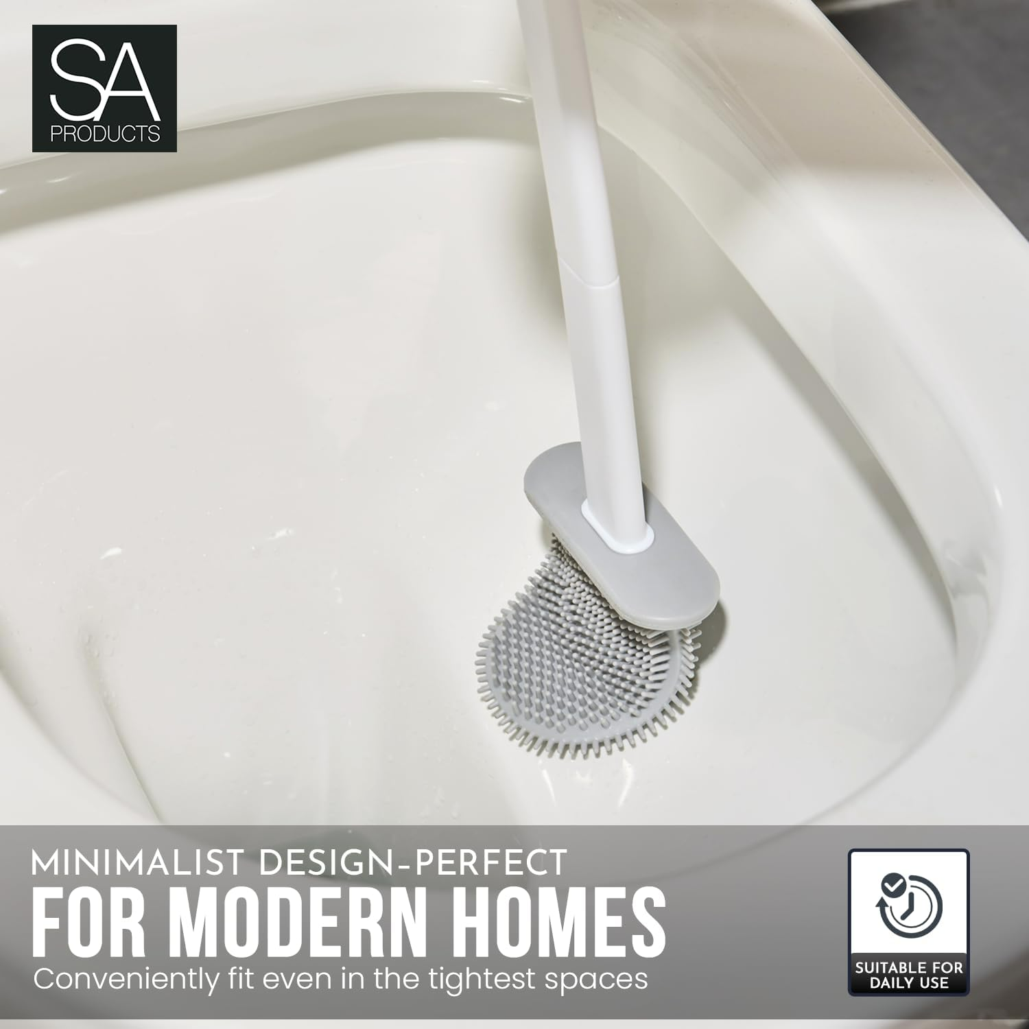 Silicone Toilet Brush Set - Bendable Deep Cleaning Feature - Medaid International