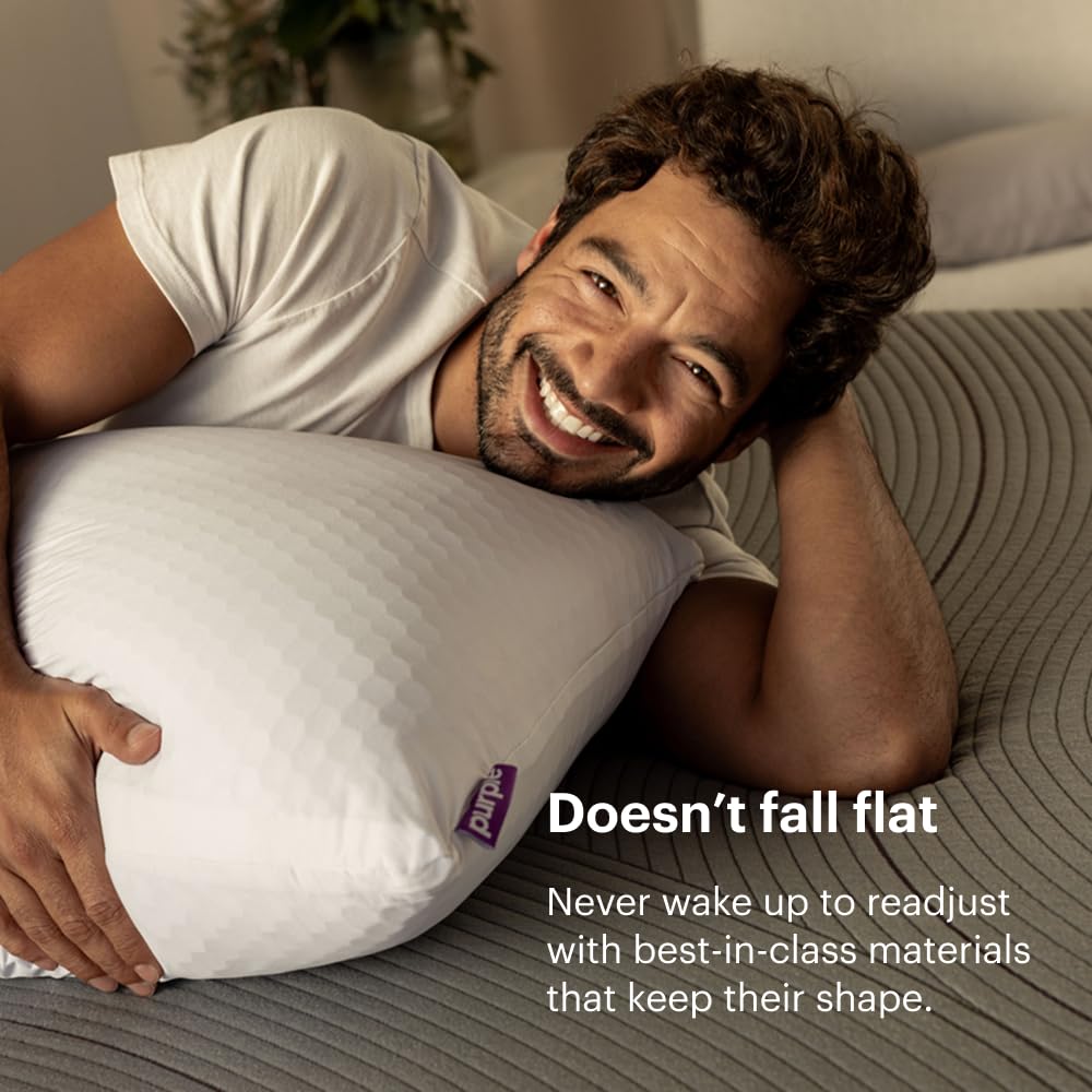 Purple Harmony Pillow - Standard Tall, Greatest Pillow Ever Invented, 360º Hex Grid & Talalay Latex Core - No Pressure Support, Stays Cool, Luxurious Comfort - Medaid International