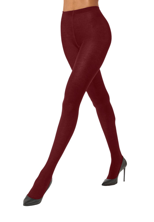 Wolford Merino Sheer Tights For Women Pantyhose Hosiery Soft Warm Wool Blend Luxurious Elegant Classic Versatile Legwear midnight red Red Small - Medaid International