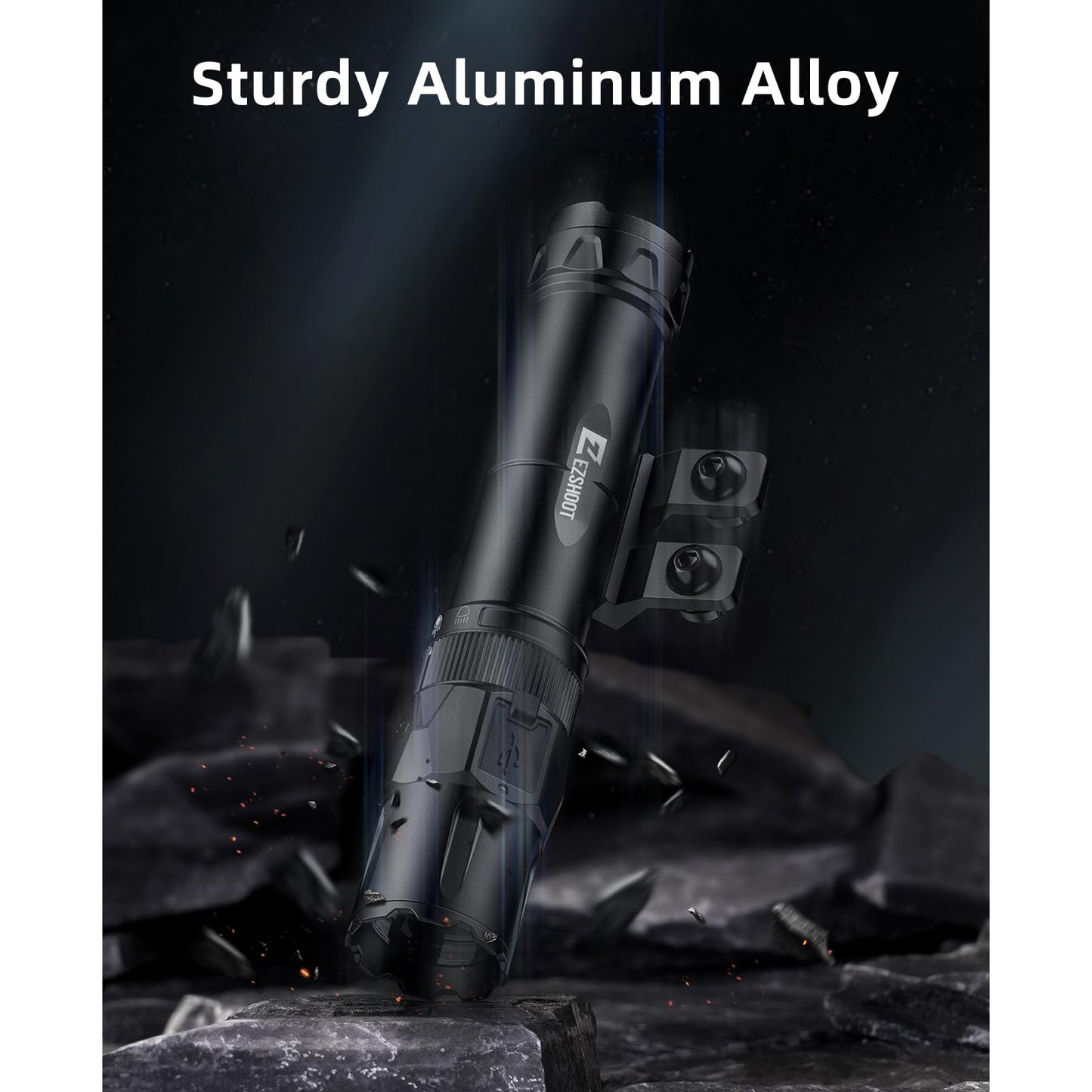 EZshoot 2500 Lumens Rifle Laser Light Combo Compatible with M-Rail, Rechargeable Ar Light Laser Combo with Magnetic Remote Switch, Tactical Rifle Flashlight with Strobe Mode for Home Defense, Hunting - Medaid International