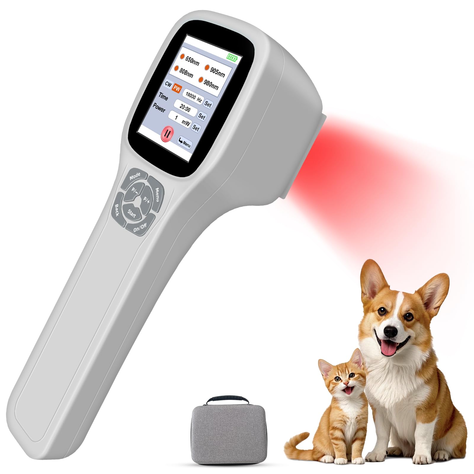 Cold Laser Therapy Device for Dogs, Infrared Red Light Laser Therapy for Dog Joint, 650nm*10+808nm*5+905nm*5+980nm*5, Muscle Relax and Pain Relief, Pet Laser Therapy at Home for Dogs, Cat and Horse - Medaid International