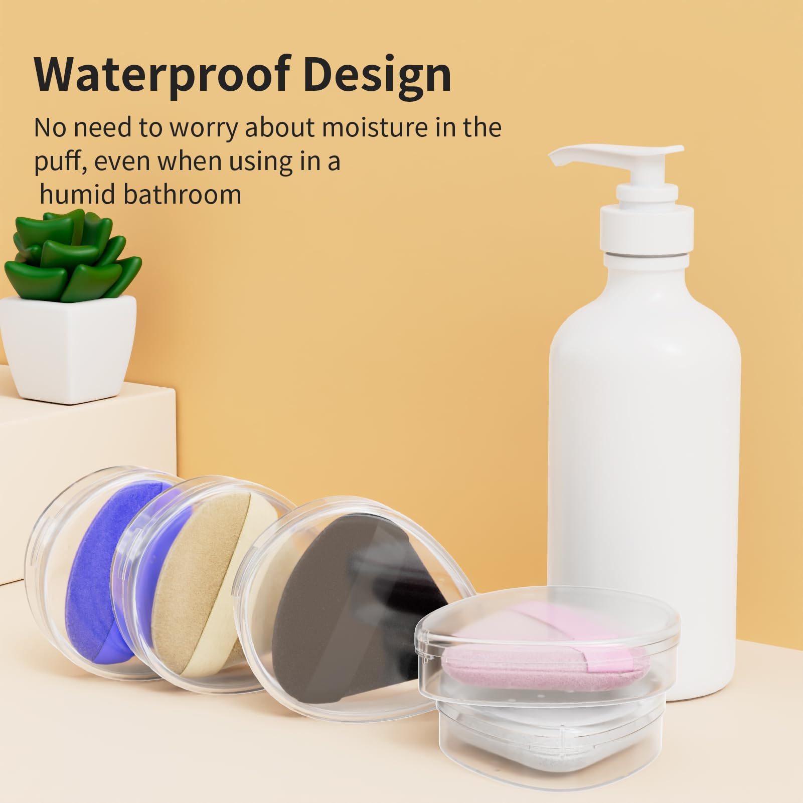 5 Pack Triangle Powder Puff Holders – Multifunctional Cosmetic Storage Case for Makeup Puffs, Beauty Blenders – No Sponge Included - Medaid International