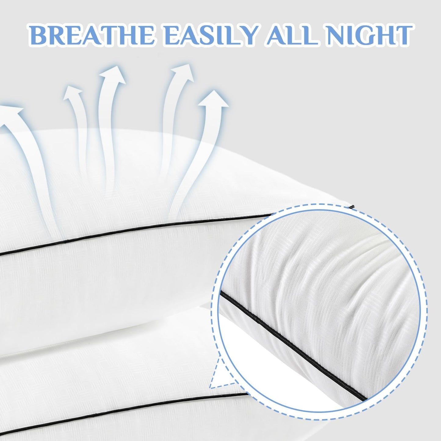 JOLLYVOGUE Queen Size Bed Pillow 1-Pack?Single Pillow for Sleeping, Breathable and Supportive with Down Alternative Fill, Hotel Collection Pillow for Side, Back, and Stomach Sleepers - Medaid International