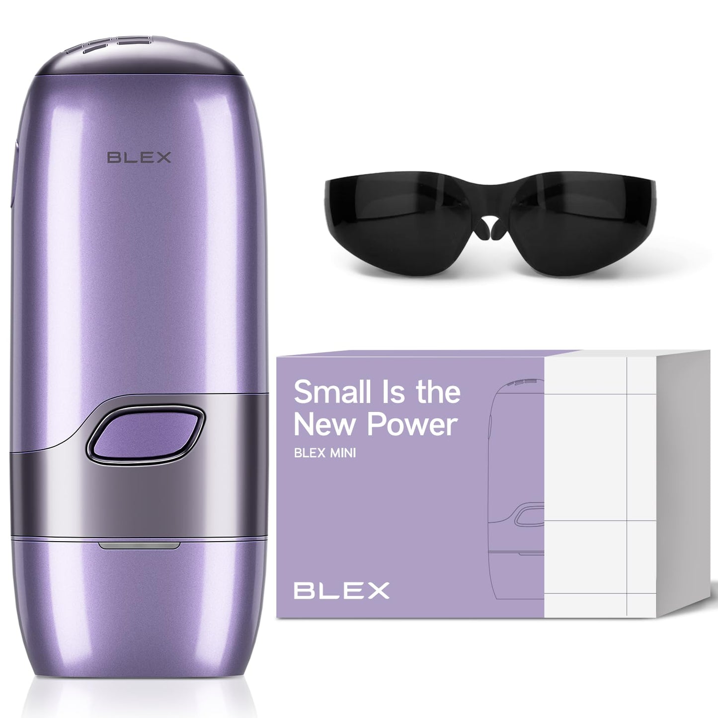 Blex Mini Laser Hair Removal for Women and Men, IPL Laser Hair Removal Device, 201g Mini-Sized Design, 2 in 1 with Skin Rejuvenation, Painless at-Home Hair Remover, Purple - Medaid International