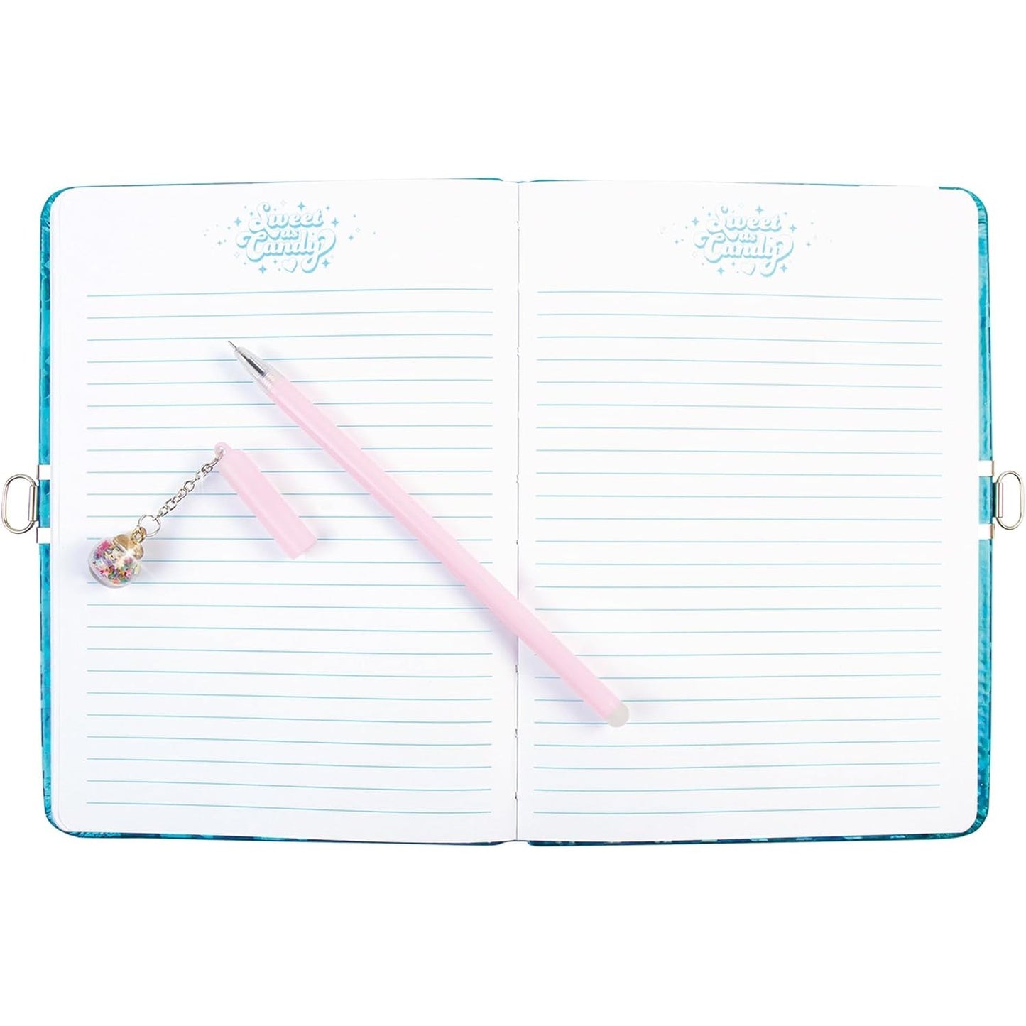 Bubble Gum Glitter Locking Journal with Pen - Medaid International