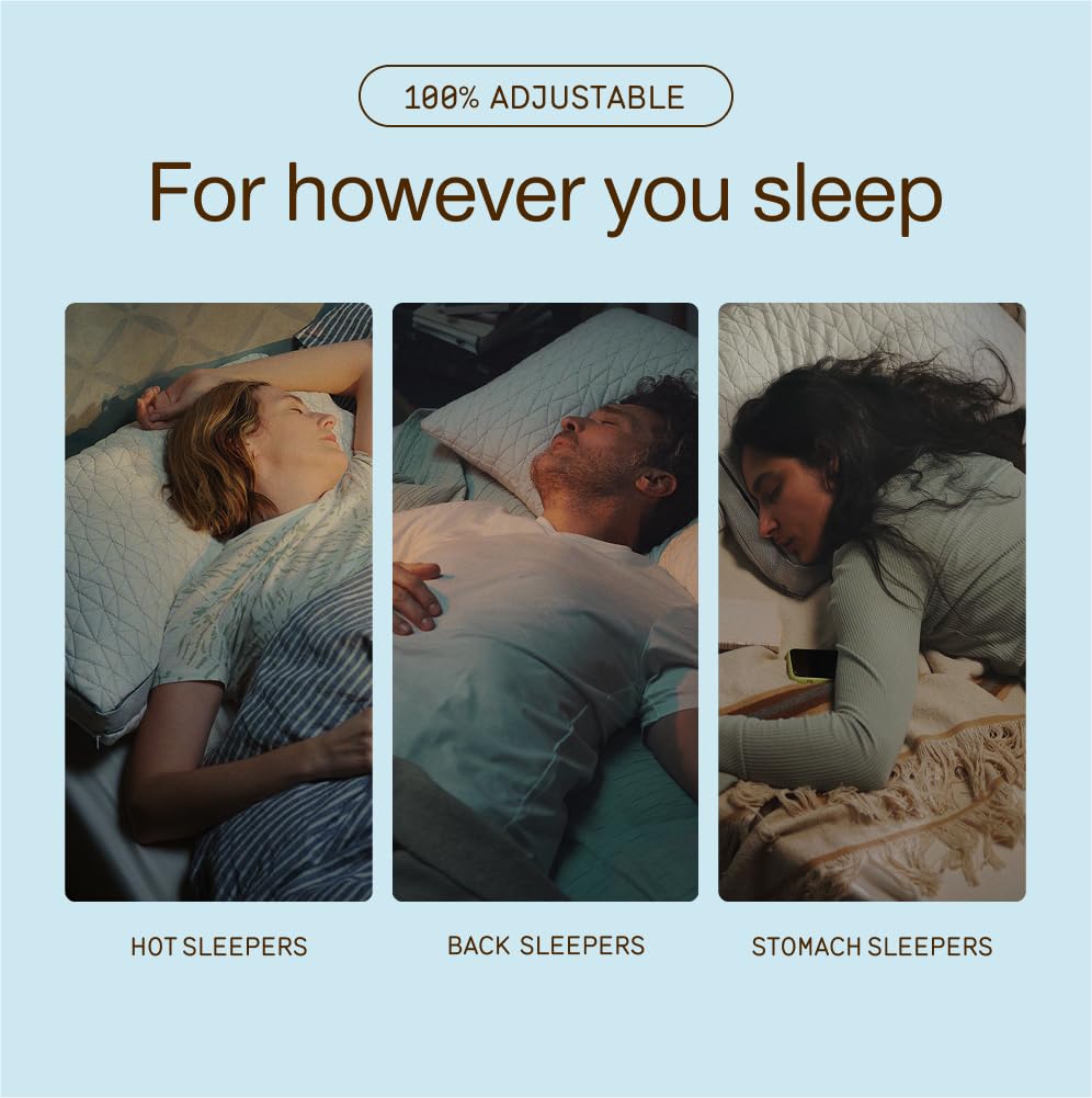 Coop Home Goods Eden Bed Pillow Queen Size for Sleeping on Back, Stomach and Side Sleeper- Medium Soft Memory Foam Cooling Gel - CertiPUR-US/GREENGUARD Gold - Medaid International